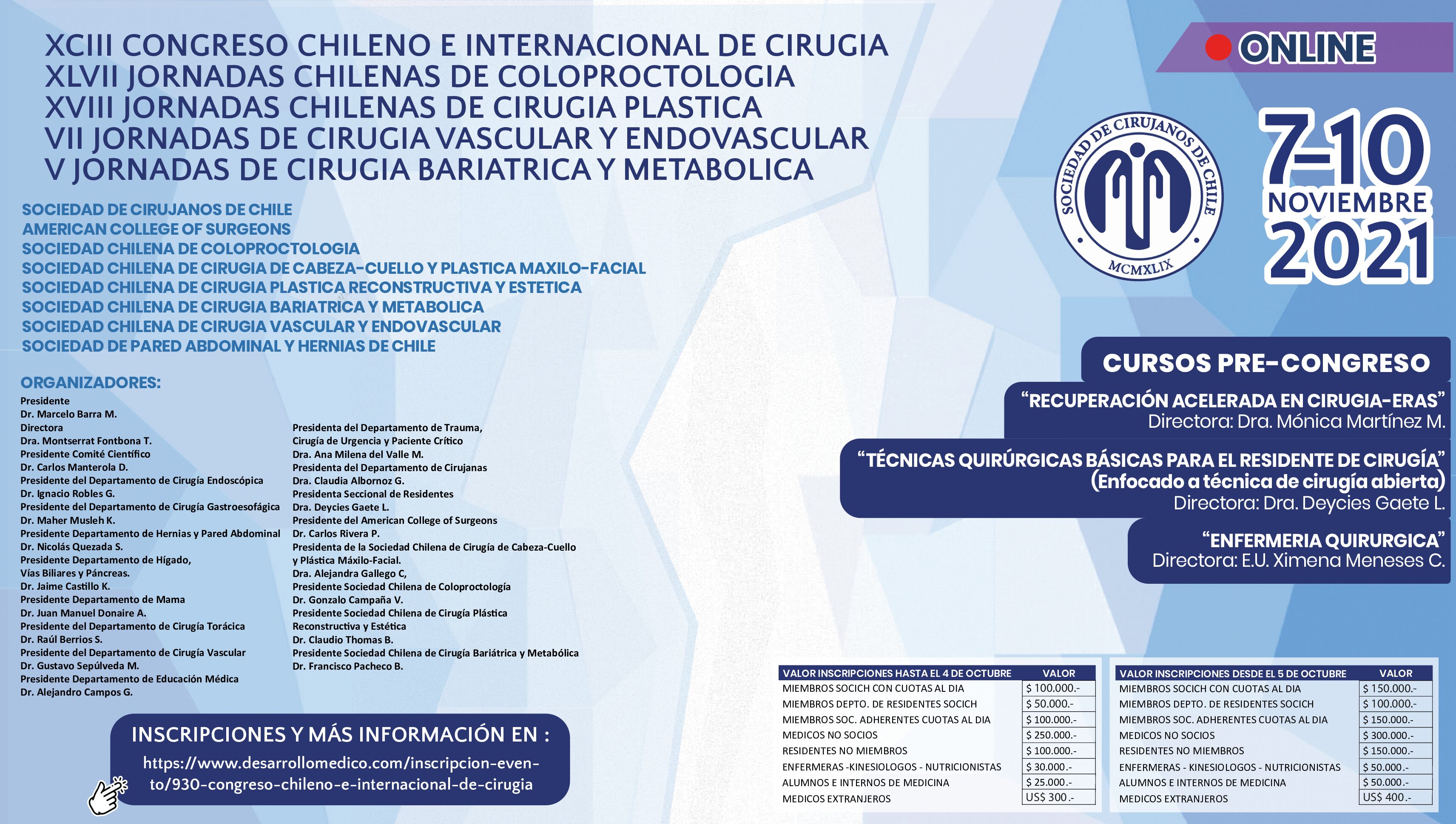 Afiche Congreso de Cirujanos 2021